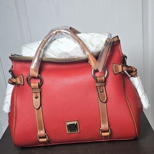 Dooney & Bourke Red Pebbled Leather Large Satchel